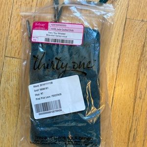 Thirty-one Brand Jade Quilted Dots wristlet